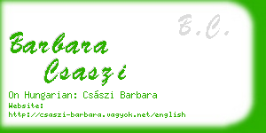 barbara csaszi business card