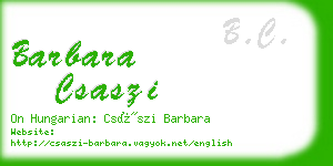 barbara csaszi business card